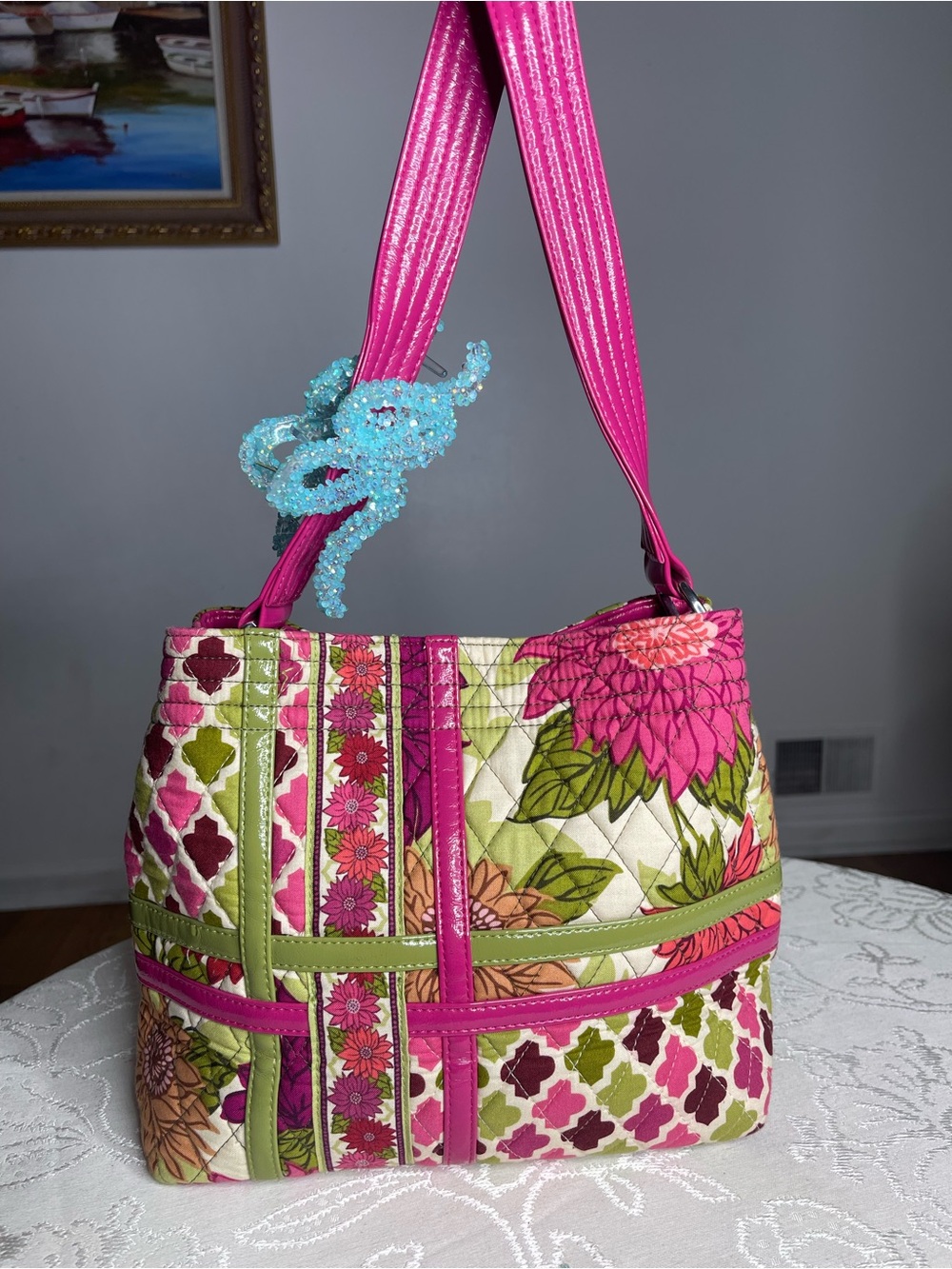 💗 Vera Bradley Squared Away Shoulder Bag in "Make Me Blush" 💗